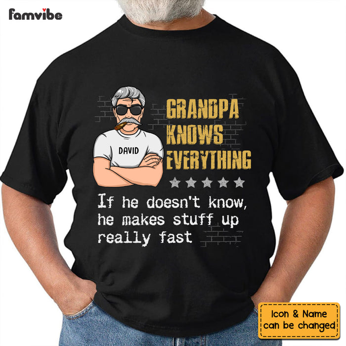 Personalized Gift For Grandpa Knows Everything Shirt - Hoodie - Sweatshirt 24270 1