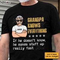 Personalized Gift For Grandpa Knows Everything Shirt - Hoodie - Sweatshirt 24270 thumb 1