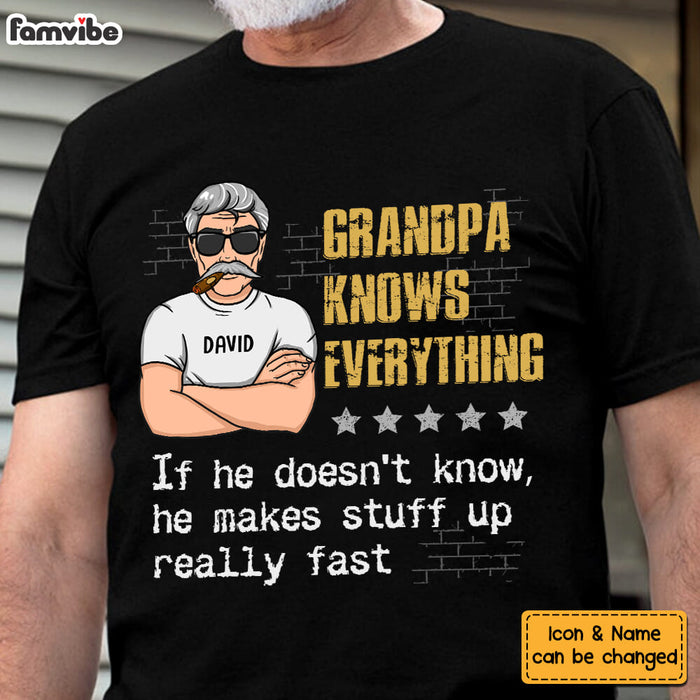 Personalized Gift For Grandpa Knows Everything Shirt - Hoodie - Sweatshirt 24270 1