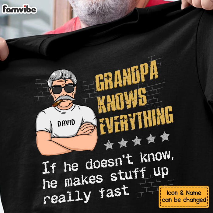 Personalized Gift For Grandpa Knows Everything Shirt - Hoodie - Sweatshirt 24270 1