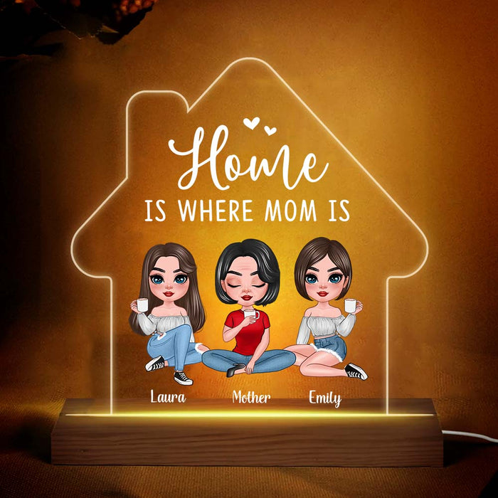 Personalized Home Is Where Mom Is Plaque LED Lamp Night Light 24271 1