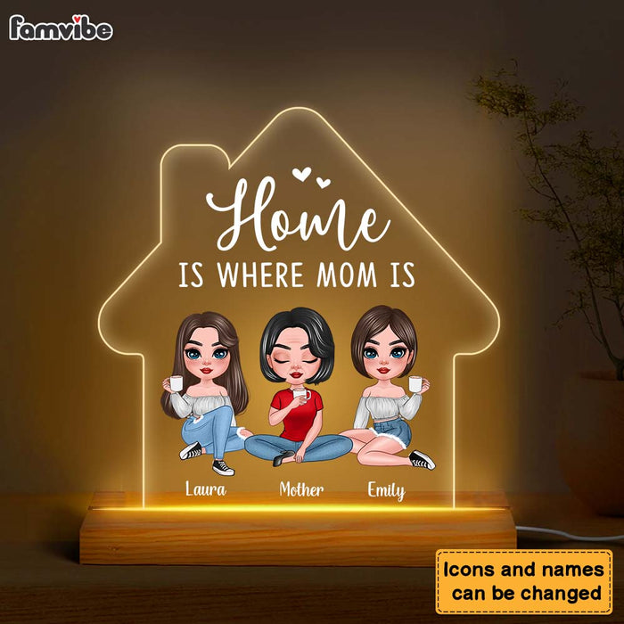 Personalized Home Is Where Mom Is Plaque LED Lamp Night Light 24271 1