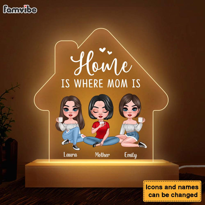Personalized Home Is Where Mom Is Plaque LED Lamp Night Light 24271 1