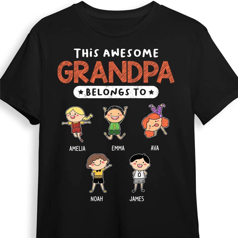 Personalized Gift For Grandpa This Awesome Grandpa Belongs To Shirt Hoodie Sweatshirt 24295 Primary Mockup
