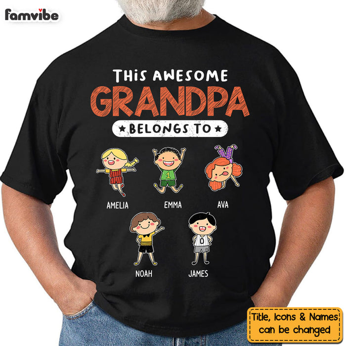 Personalized Gift For Grandpa This Awesome Grandpa Belongs To Shirt - Hoodie - Sweatshirt 24295 1