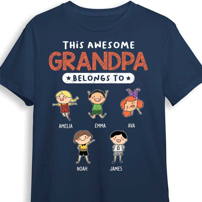 Personalized Gift For Grandpa This Awesome Grandpa Belongs To Shirt - Hoodie - Sweatshirt 24295 1