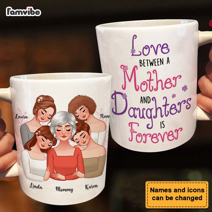 Personalized Love Between A Mother and Daughters Is Forever Mug 24315 1