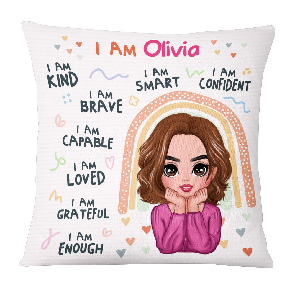 Personalized Gift For Daughter I Am Kind I Am Loved Pillow 24319 Primary Mockup