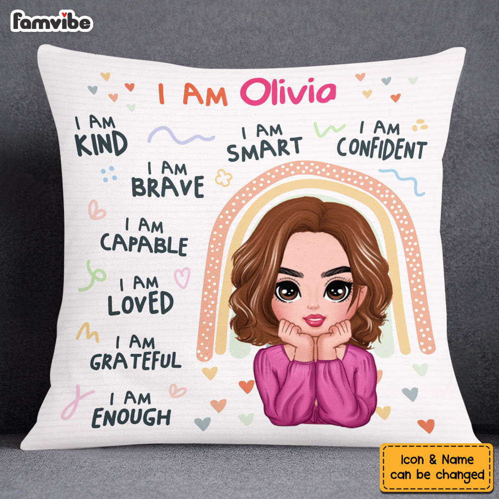 Personalized Gift For Daughter I Am Kind I Am Loved Pillow 24319 Primary Mockup