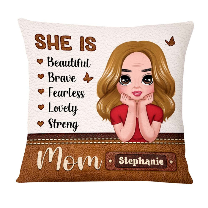 Personalized Gift For Mom She Is Strong Pillow 24327 1