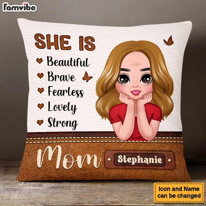 Personalized Gift For Mom She Is Strong Pillow 24327 1