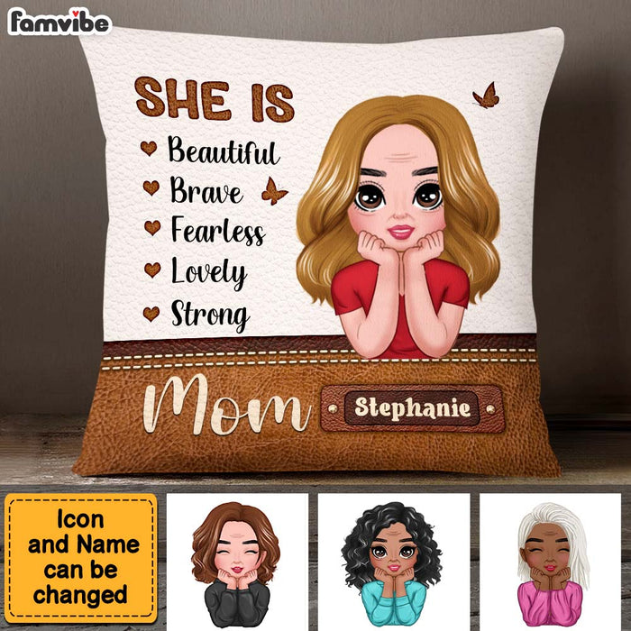 Personalized Gift For Mom She Is Strong Pillow 24327 1