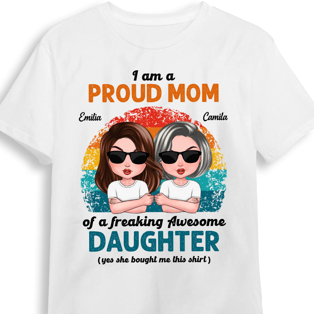 Personalized Proud Mom Of Awesome Daughter Shirt Hoodie Sweatshirt 24329 Primary Mockup
