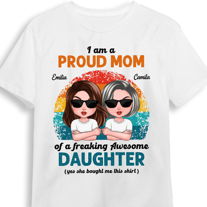 Personalized Proud Mom Of Awesome Daughter Shirt - Hoodie - Sweatshirt 24329 1