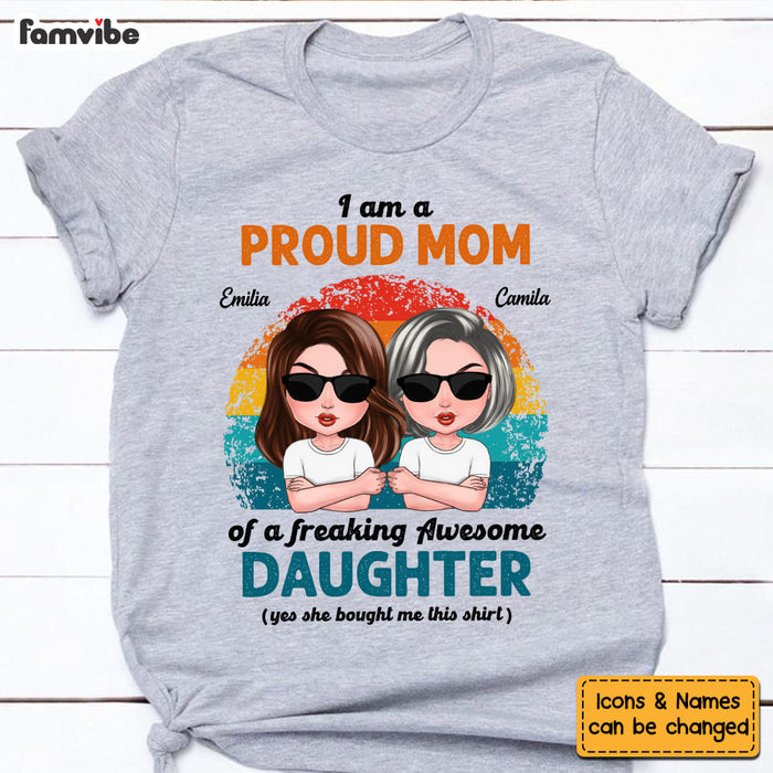 Personalized Proud Mom Of Awesome Daughter Shirt - Hoodie - Sweatshirt 24329 1