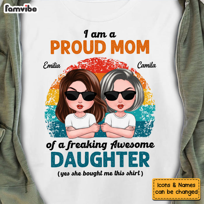 Personalized Proud Mom Of Awesome Daughter Shirt - Hoodie - Sweatshirt 24329 1