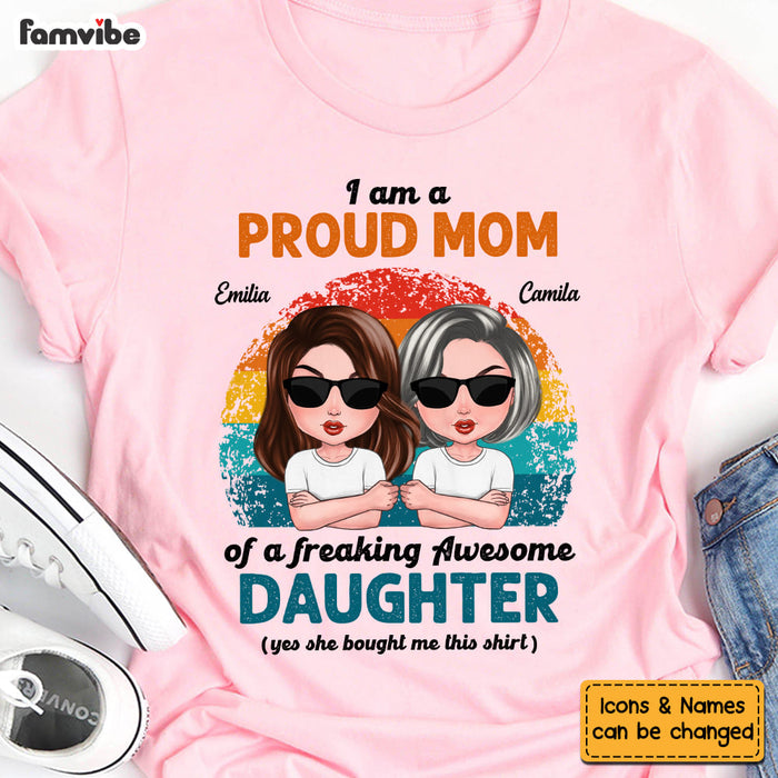Personalized Proud Mom Of Awesome Daughter Shirt - Hoodie - Sweatshirt 24329 1