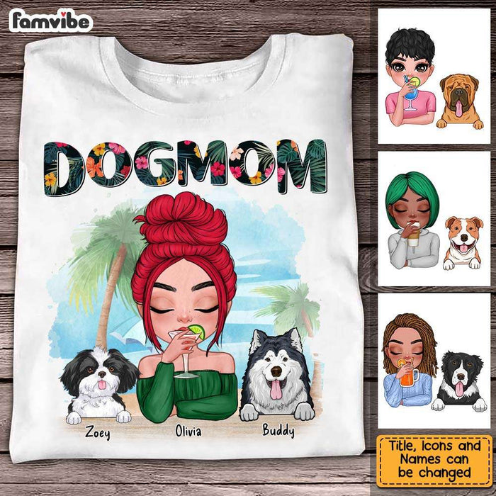Personalized Dog Mom Tropical Shirt - Hoodie - Sweatshirt 24330 1