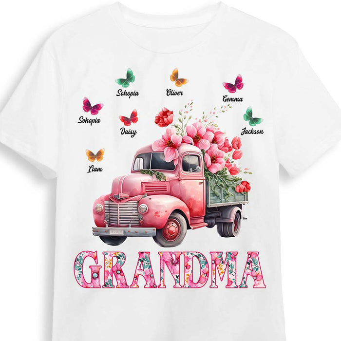Personalized Grandma Flower Truck Shirt - Hoodie - Sweatshirt 24336 1