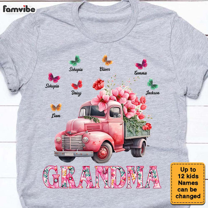 Personalized Grandma Flower Truck Shirt - Hoodie - Sweatshirt 24336 1