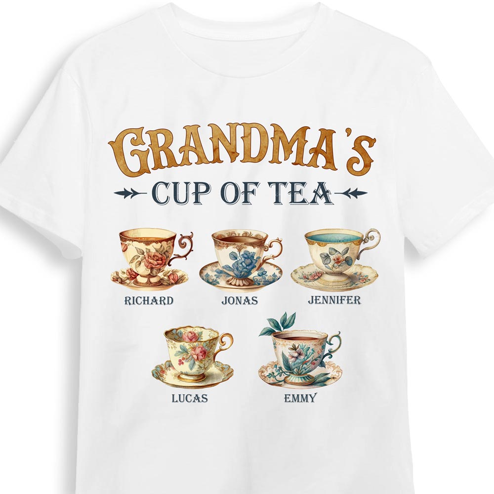 Personalized Grandma's Cup Of Tea Shirt Hoodie Sweatshirt 24359 Primary Mockup