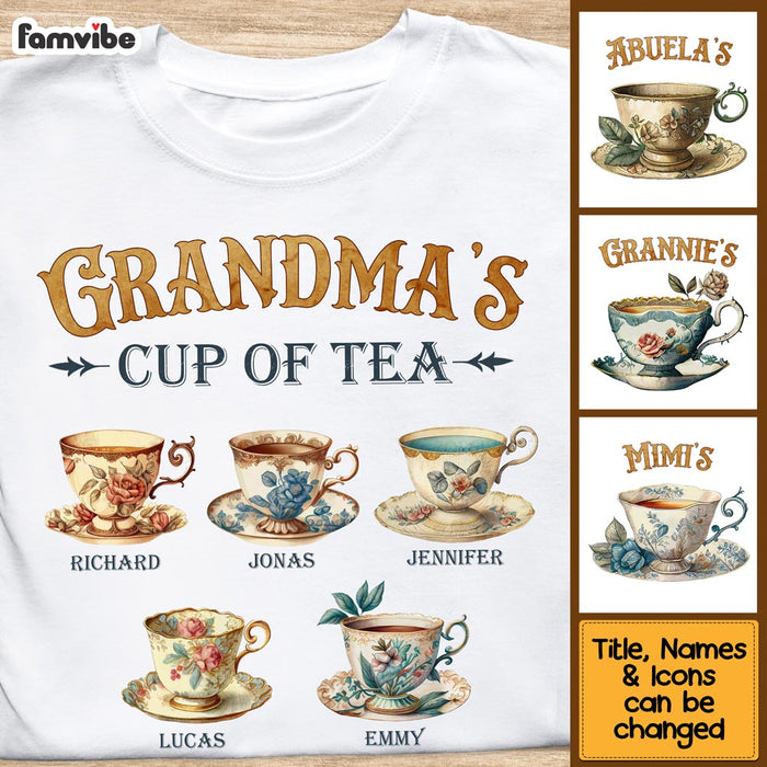 Personalized Grandma's Cup Of Tea Shirt - Hoodie - Sweatshirt 24359 1