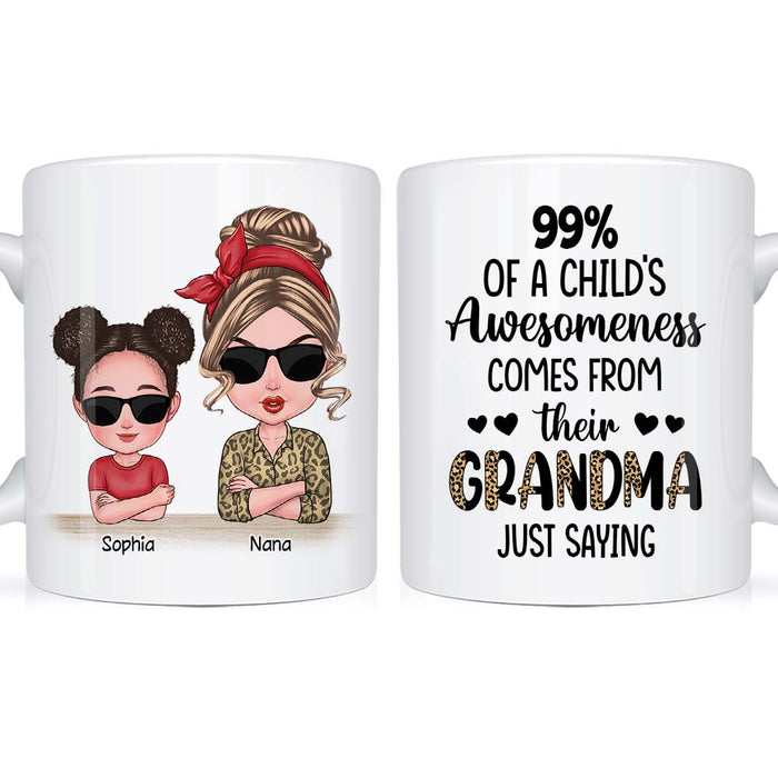 Personalized Gift Child's Awesomeness Comes From Grandma Mug 24364 1