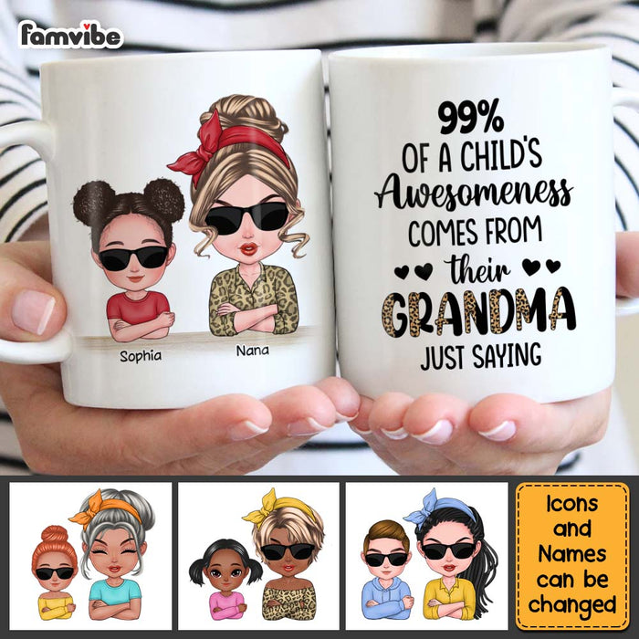 Personalized Gift Child's Awesomeness Comes From Grandma Mug 24364 1