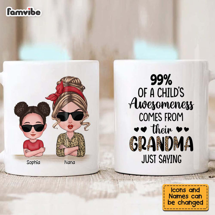 Personalized Gift Child's Awesomeness Comes From Grandma Mug 24364 1