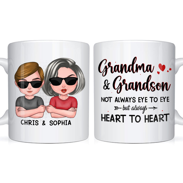 Personalized Gift Grandma And Grandson Always Heart To Heart Mug 24368 1