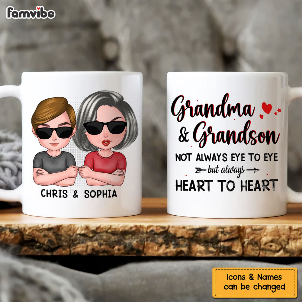 Personalized Gift Grandma And Grandson Always Heart To Heart Mug 24368 Primary Mockup