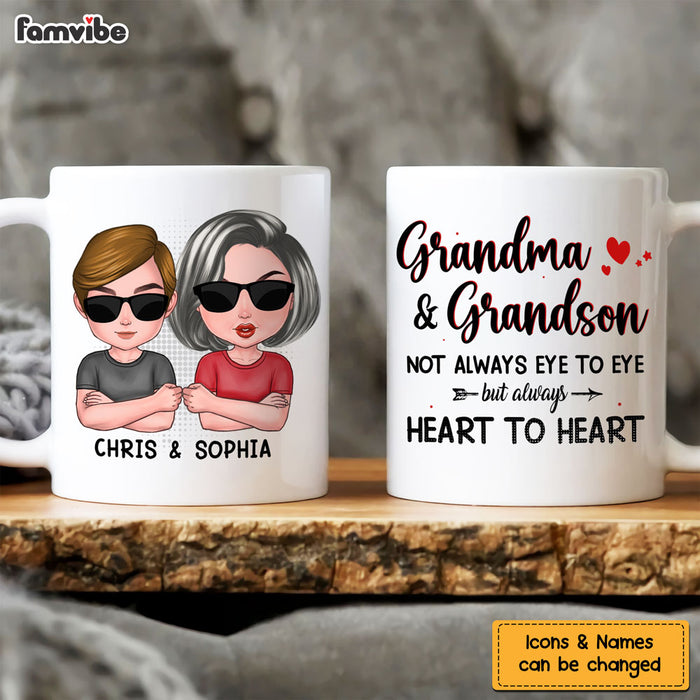 Personalized Gift Grandma And Grandson Always Heart To Heart Mug 24368 1