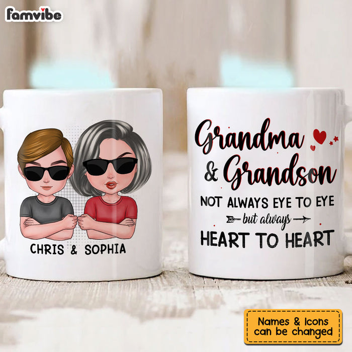 Personalized Gift Grandma And Grandson Always Heart To Heart Mug 24368 1