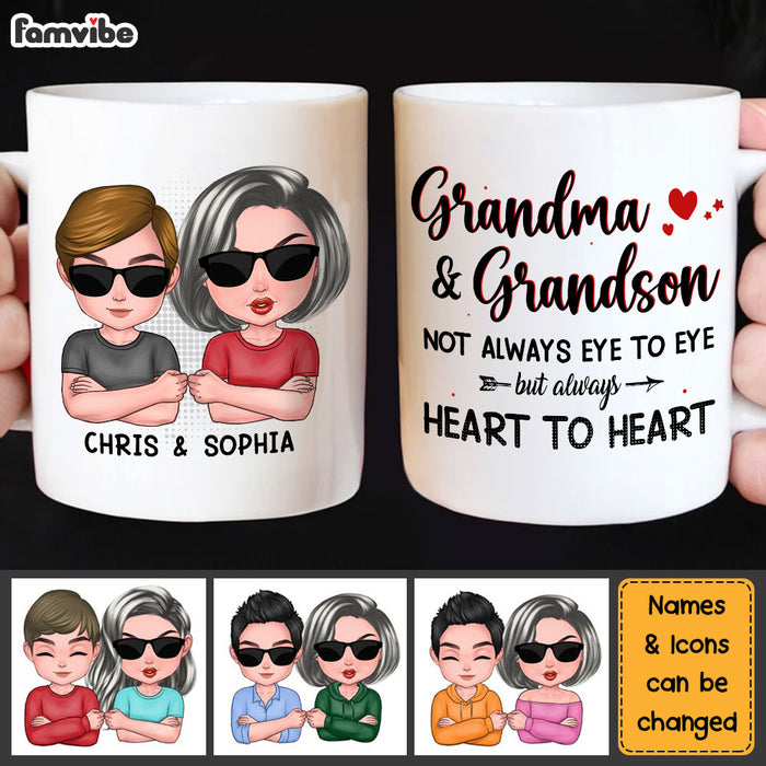 Personalized Gift Grandma And Grandson Always Heart To Heart Mug 24368 1