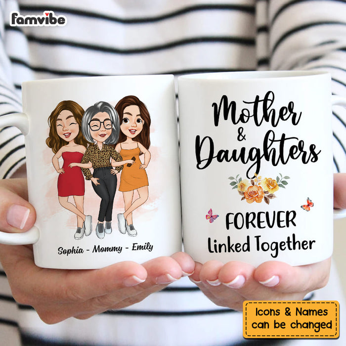 Personalized Gift For Mom Daughter Forever Linked Together Mug 24387 1
