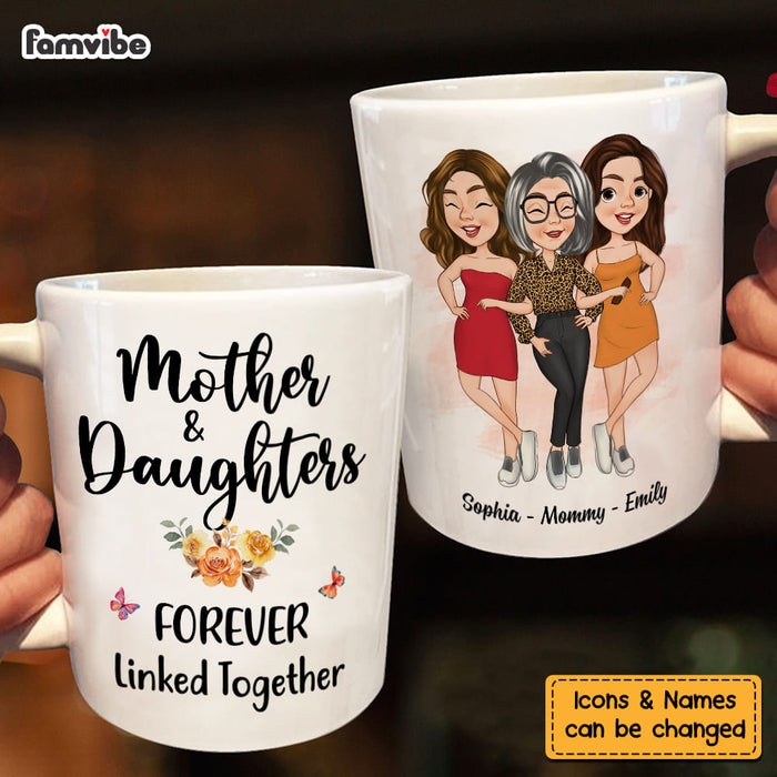 Personalized Gift For Mom Daughter Forever Linked Together Mug 24387 1