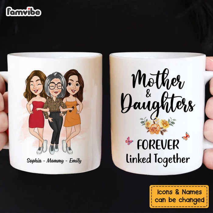 Personalized Gift For Mom Daughter Forever Linked Together Mug 24387 1