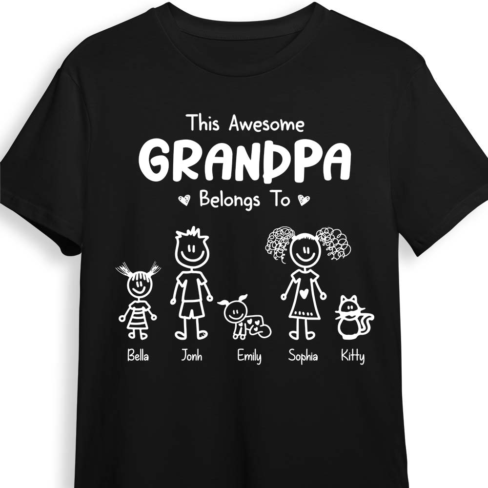 Personalized Gift For Grandpa This Awesome Grandpa Belongs To Shirt Hoodie Sweatshirt 24393 Primary Mockup