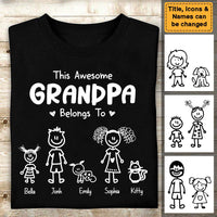 Personalized Gift For Grandpa This Awesome Grandpa Belongs To Shirt - Hoodie - Sweatshirt 24393 thumb 1