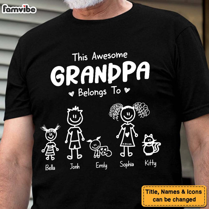 Personalized Gift For Grandpa This Awesome Grandpa Belongs To Shirt - Hoodie - Sweatshirt 24393 1