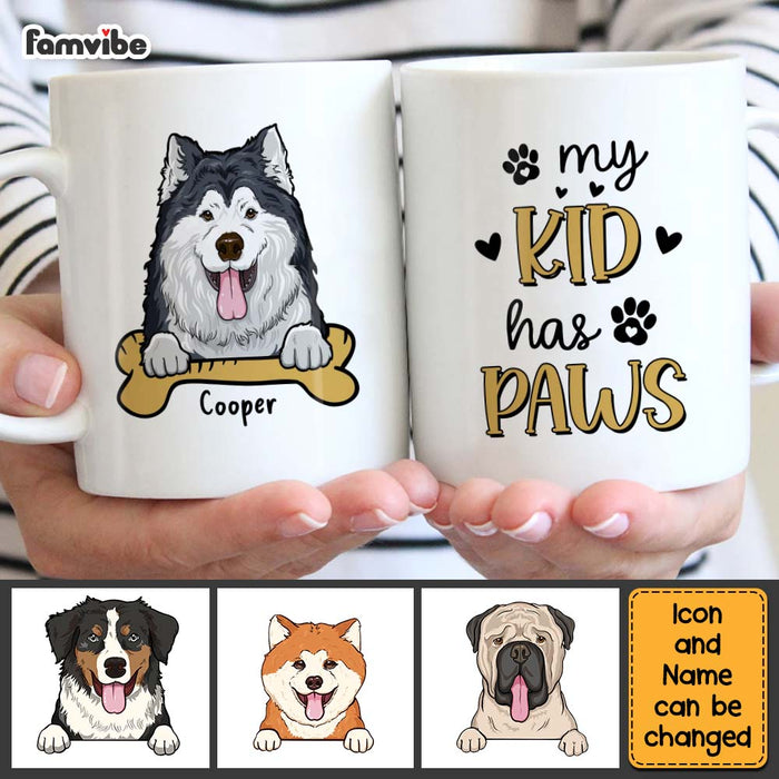 Personalized Gift For Dog Owners My Kid Has Paws Mug 24394 1