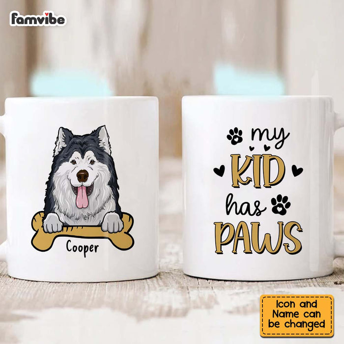 Personalized Gift For Dog Owners My Kid Has Paws Mug 24394 1
