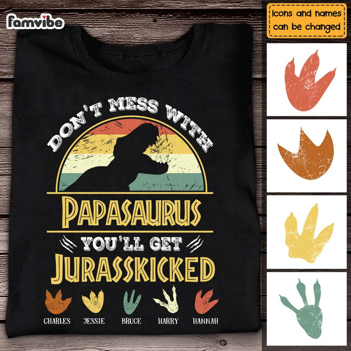 Personalized Gift For Dad Grandpa Don't Mess With  Papasaurus Shirt - Hoodie - Sweatshirt 24395 1