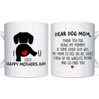 Personalized Gift for Dog Mom I Heart U Mug 24408 thumb 1