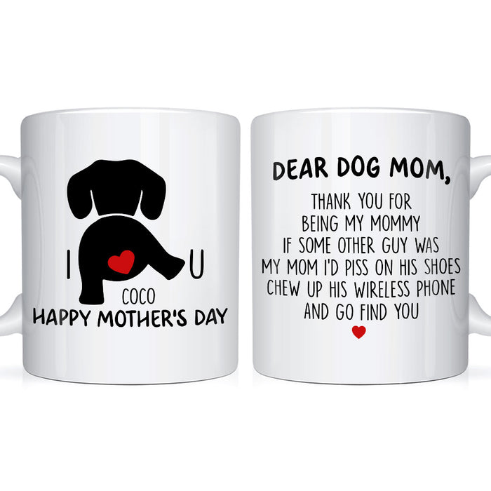 Personalized Gift for Dog Mom I Heart U Mug 24408 1