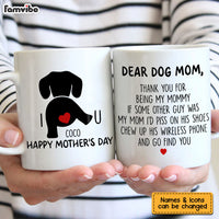 Personalized Gift for Dog Mom I Heart U Mug 24408 thumb 1