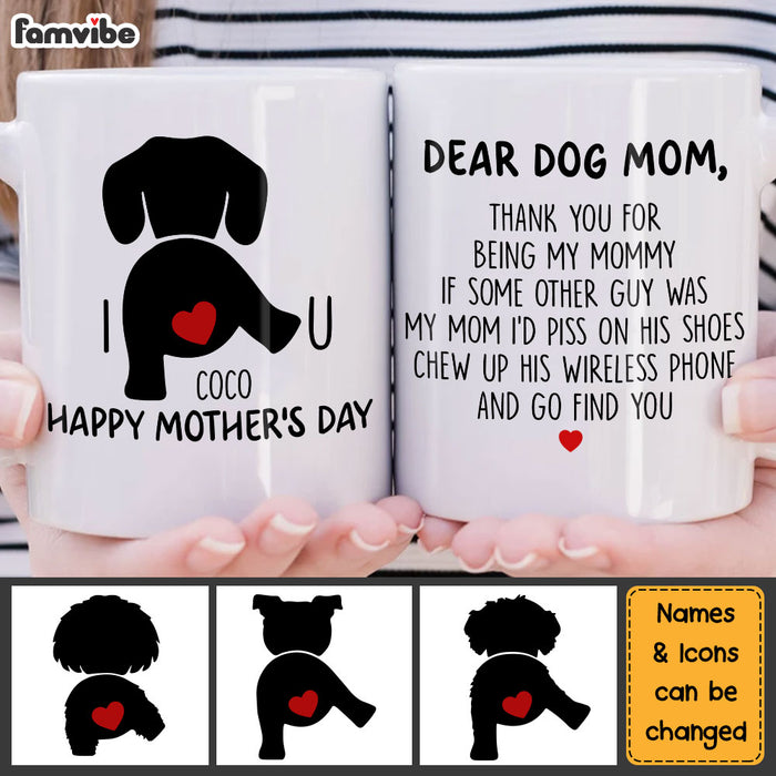 Personalized Gift for Dog Mom I Heart U Mug 24408 1