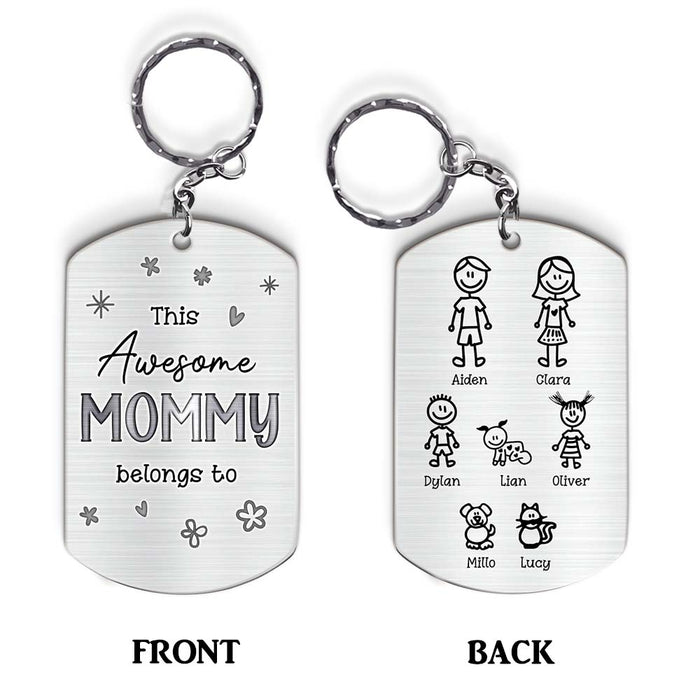 Personalized Gift For Mom This Mommy Belongs Aluminum Keychain 24410 1