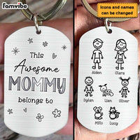 Personalized Gift For Mom This Mommy Belongs Aluminum Keychain 24410 thumb 1