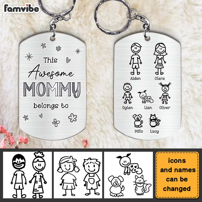 Personalized Gift For Mom This Mommy Belongs Aluminum Keychain 24410 1